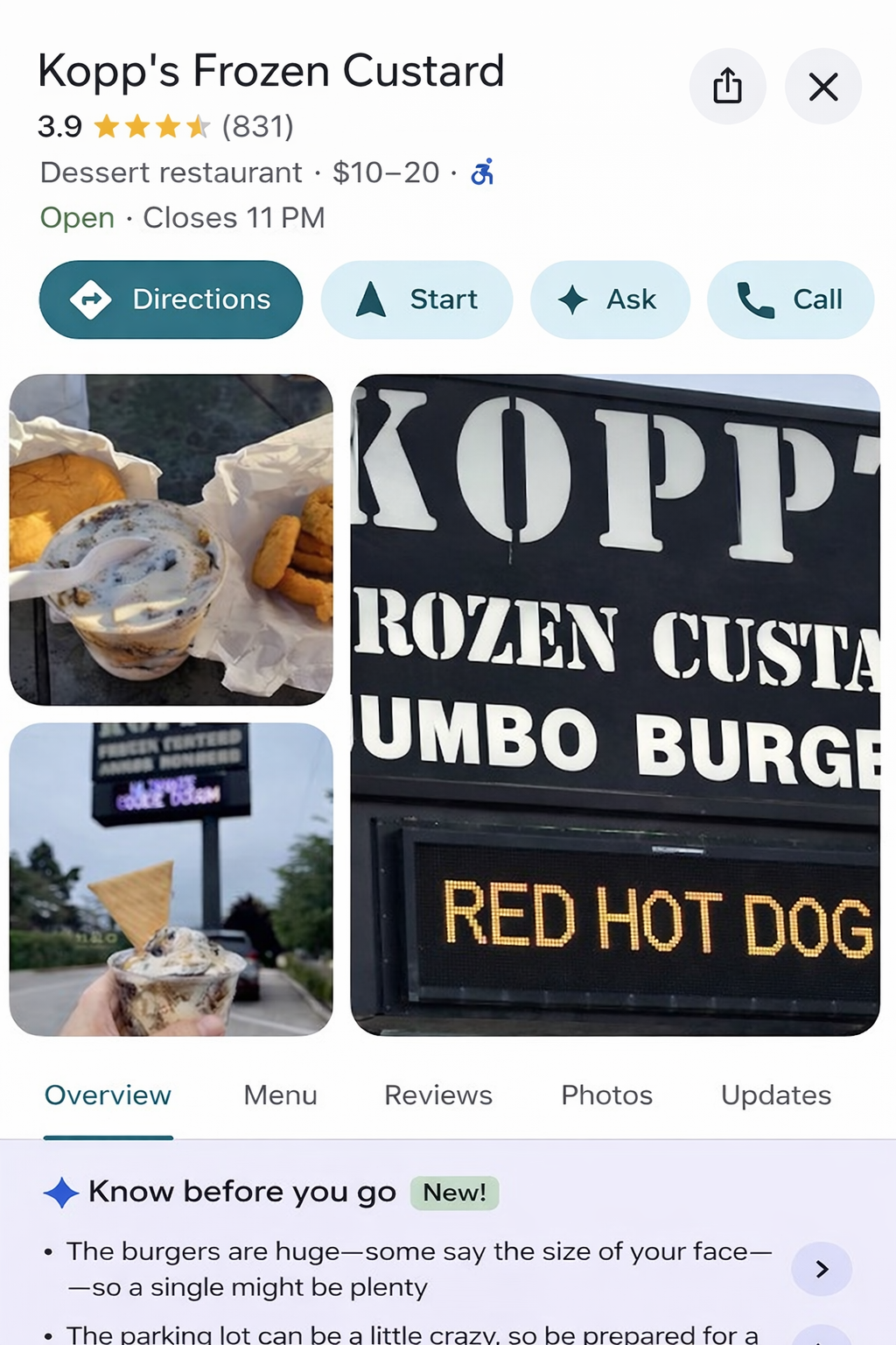 REAL Google listing screenshots