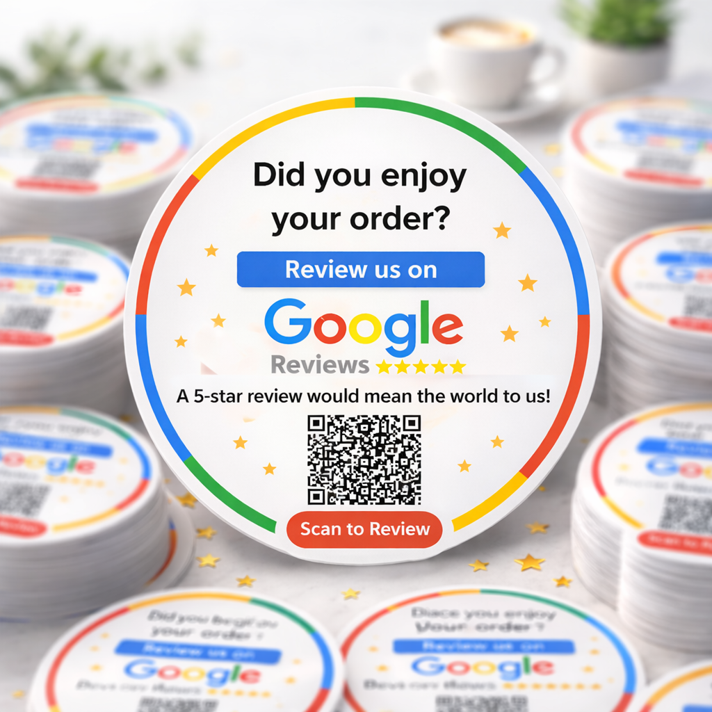 Smart review stickers